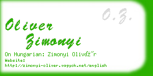 oliver zimonyi business card